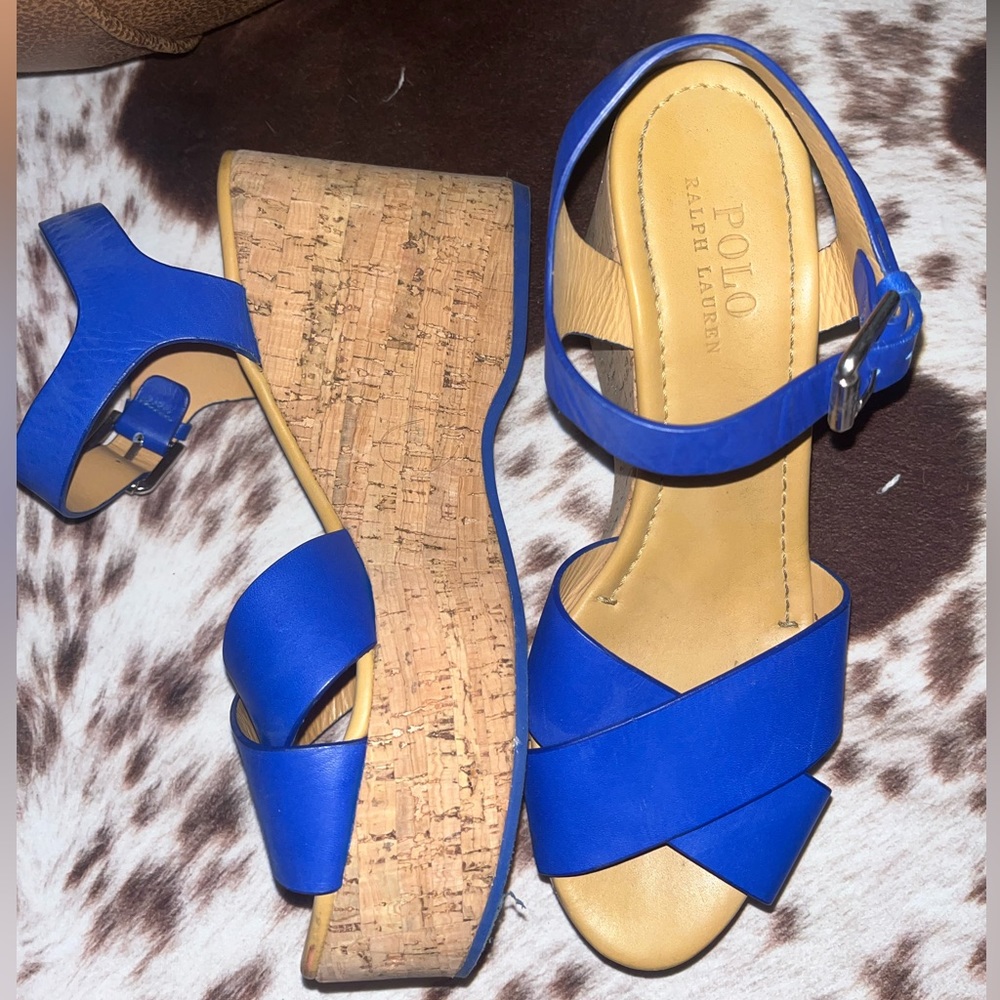 Polo by Ralph Lauren cork Blue wedges